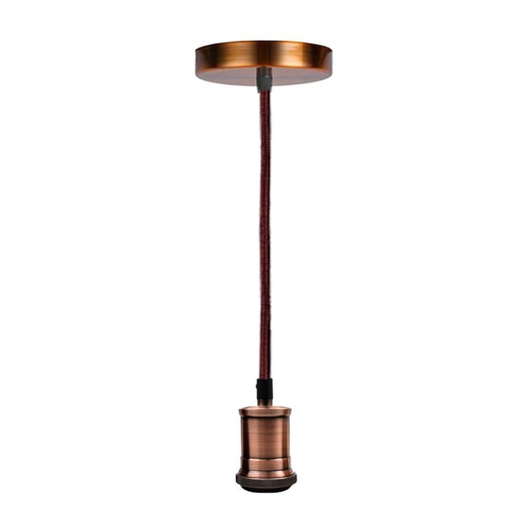 Copper E27 Ceiling Pendant Light 1m Hardwire 3 Core Cable Round Holder