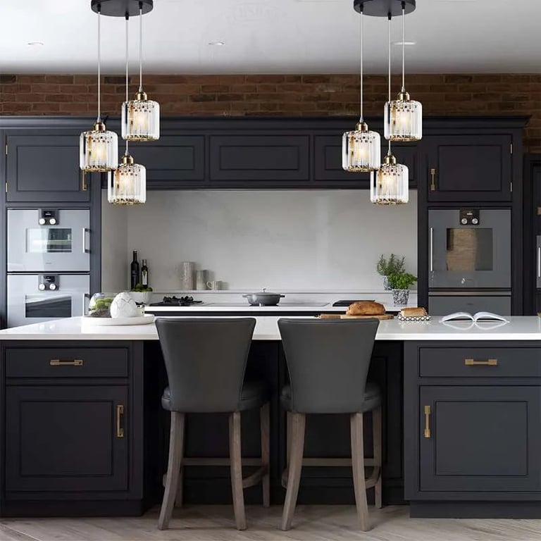 Modern 3-Light Crystal Pendant Light - High-End Dimmable Chandelier with K9 Crystal Lamp Shades for Dining Room and Living Areas