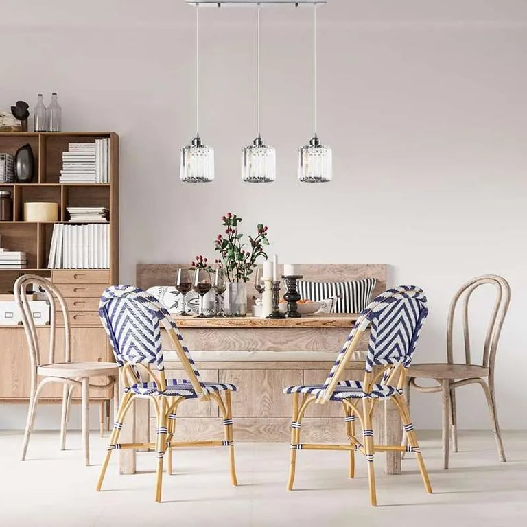 Modern Linear Pendant Lighting with Rectangle Clear Crystal Shade - High-End Dining Room Lighting Solution