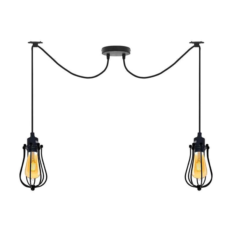 Industrial 126 Head Cage Pendant Light - Dimmable Ceiling Lamp with Adjustable Cable