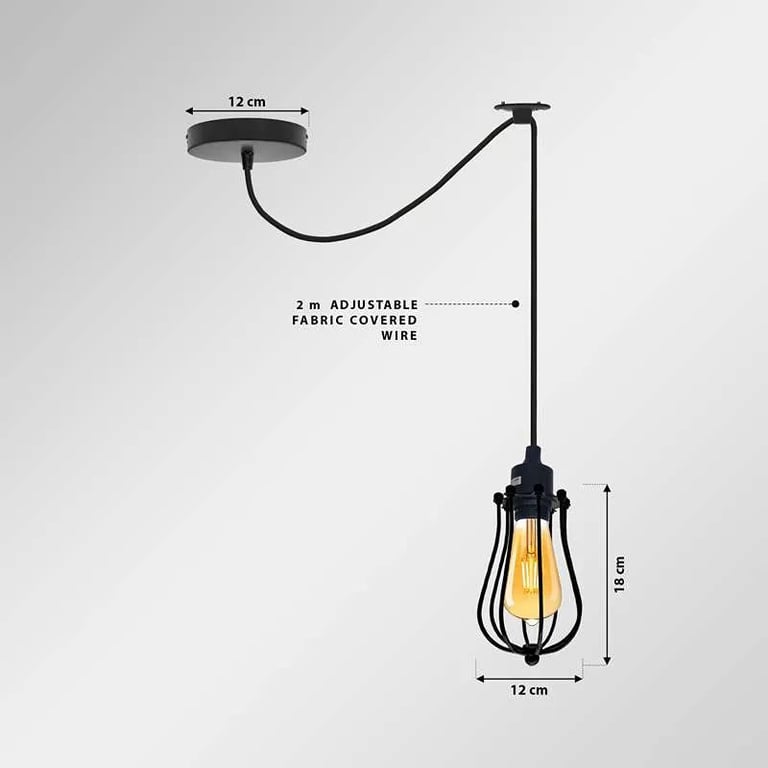 Industrial 126 Head Cage Pendant Light - Dimmable Ceiling Lamp with Adjustable Cable