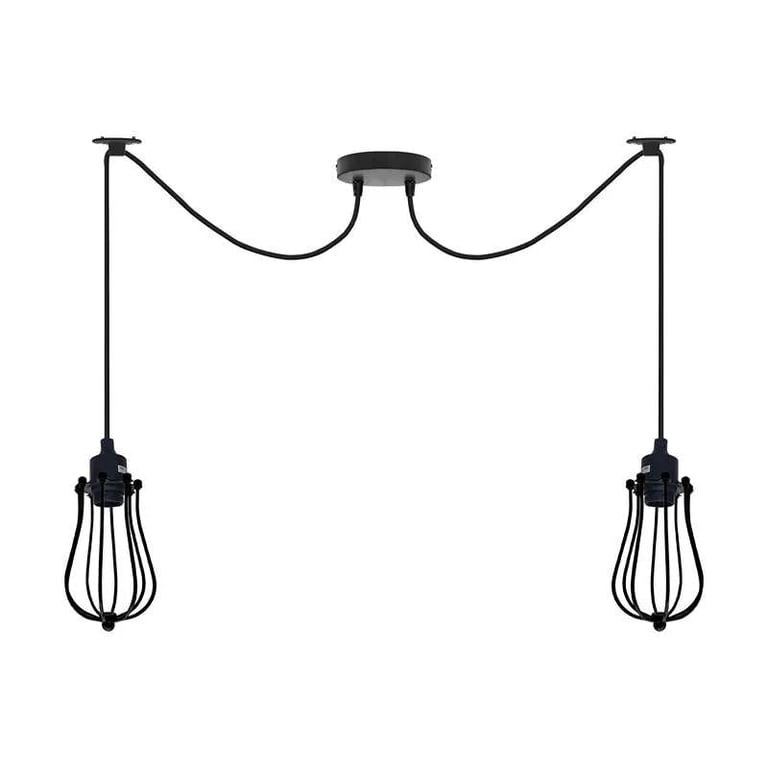 Industrial 126 Head Cage Pendant Light - Dimmable Ceiling Lamp with Adjustable Cable