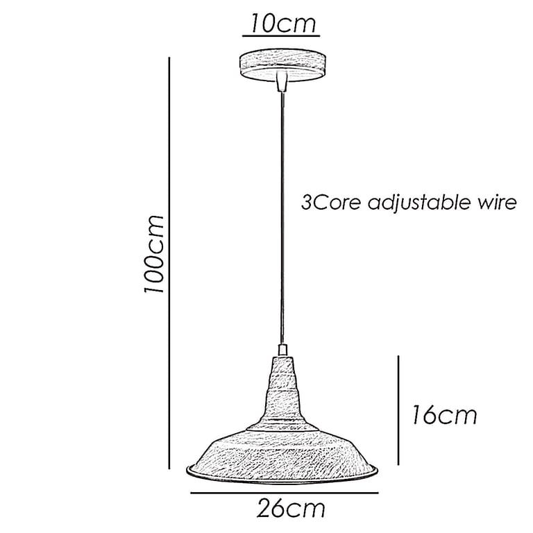 Aluminum Vintage Metal Pendant Light Shade - Industrial Kitchen Ceiling Lighting Fixture