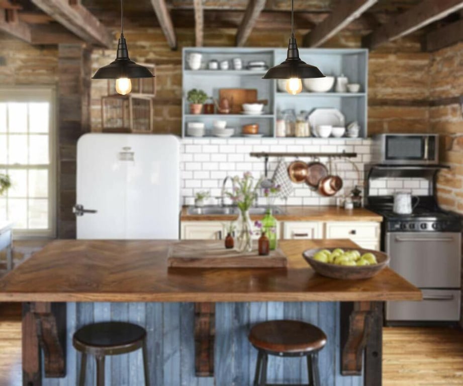 Aluminum Vintage Metal Pendant Light Shade - Industrial Kitchen Ceiling Lighting Fixture
