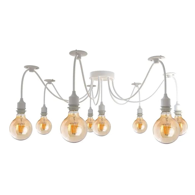 8 Way Spider Light Adjustable Cable Pendant Light, Industrial Vintage Design