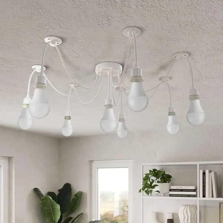 Industrial Spider Pendant Light - 8 Way Adjustable Swag Hook Modern Ceiling Fixture