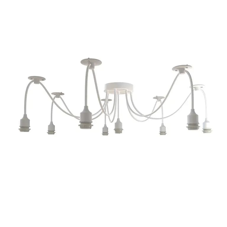 Industrial Spider Pendant Light - 8 Way Adjustable Swag Hook Modern Ceiling Fixture