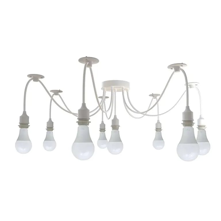 Industrial Spider Pendant Light - 8 Way Adjustable Swag Hook Modern Ceiling Fixture