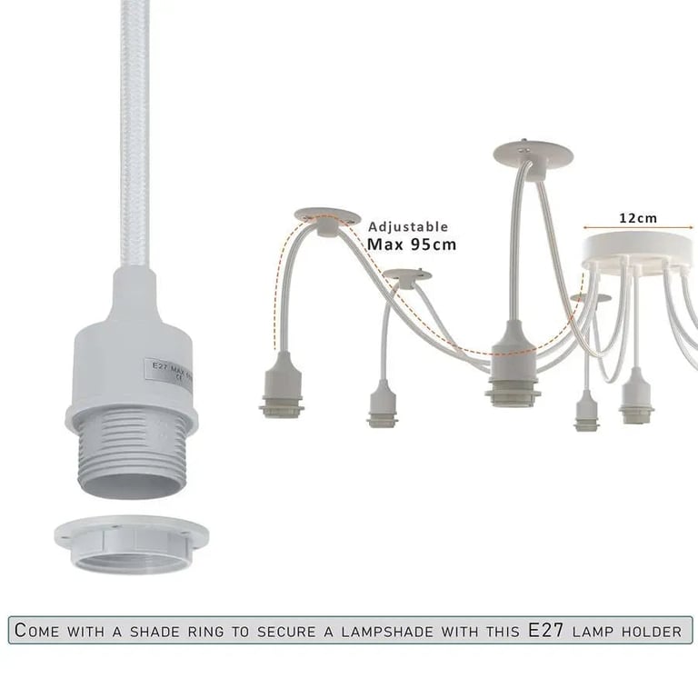 Industrial Spider Pendant Light - 8 Way Adjustable Swag Hook Modern Ceiling Fixture