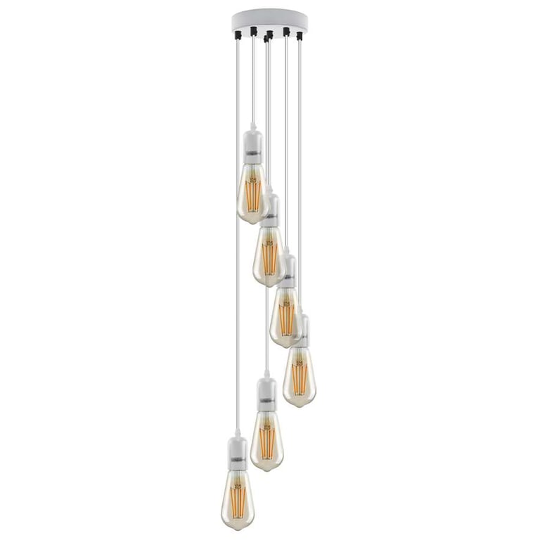 Cluster Pendant Lights - Adjustable Height Vintage Retro Indoor Lighting Fixture