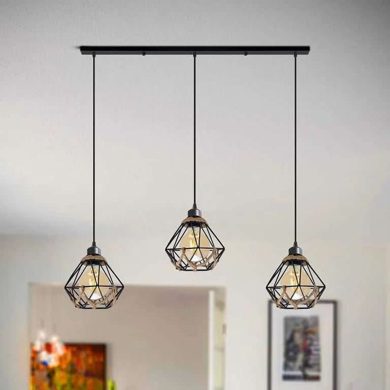 Industrial 3-Light Adjustable Pendant Light Fixture for Bar Restaurant