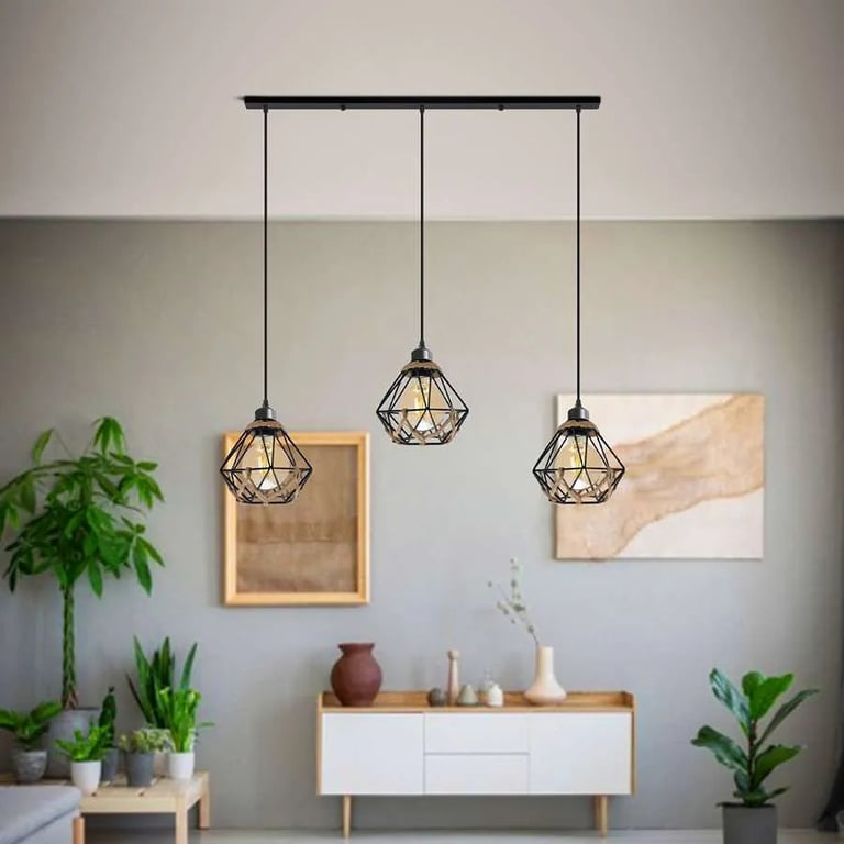 Industrial 3-Light Adjustable Pendant Light Fixture for Bar Restaurant