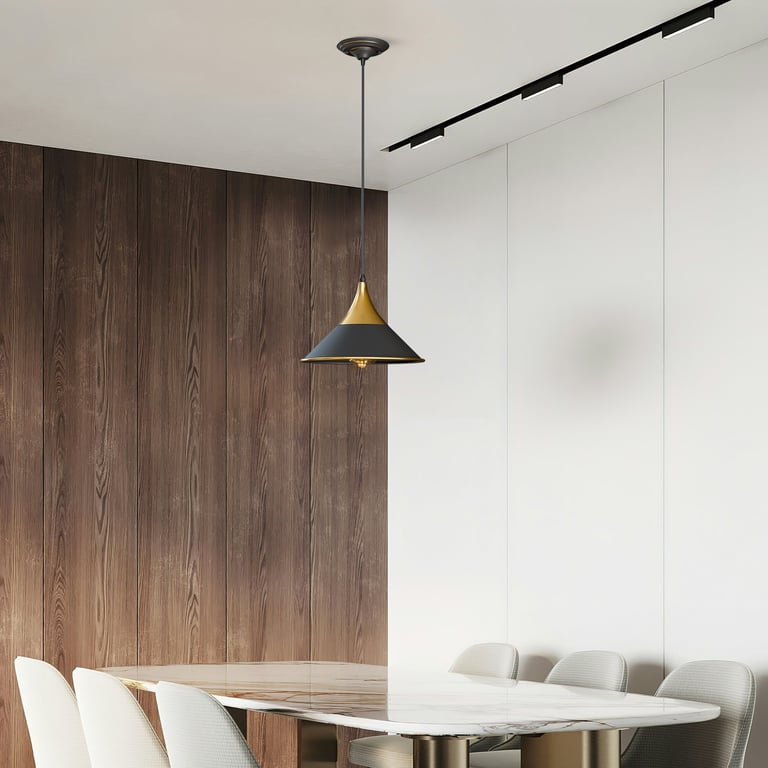 Industrial Metal Pendant Lamp - Vintage Style Ceiling Light Fixture for Kitchen, Bar & Bedroom