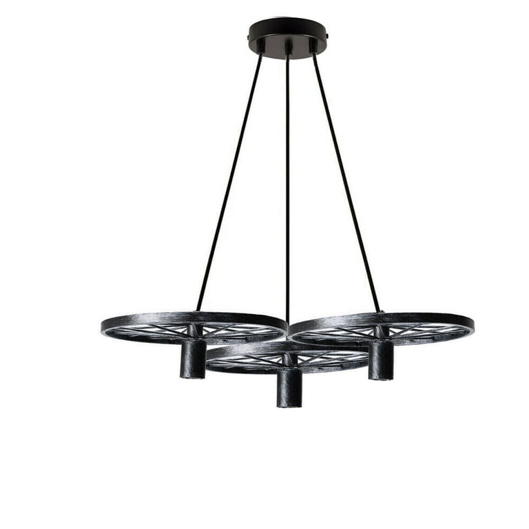 Industrial Wheel Pendant Light - Rustic Red Metal Ceiling Lamp 220V-250V E27 Bulb Compatible