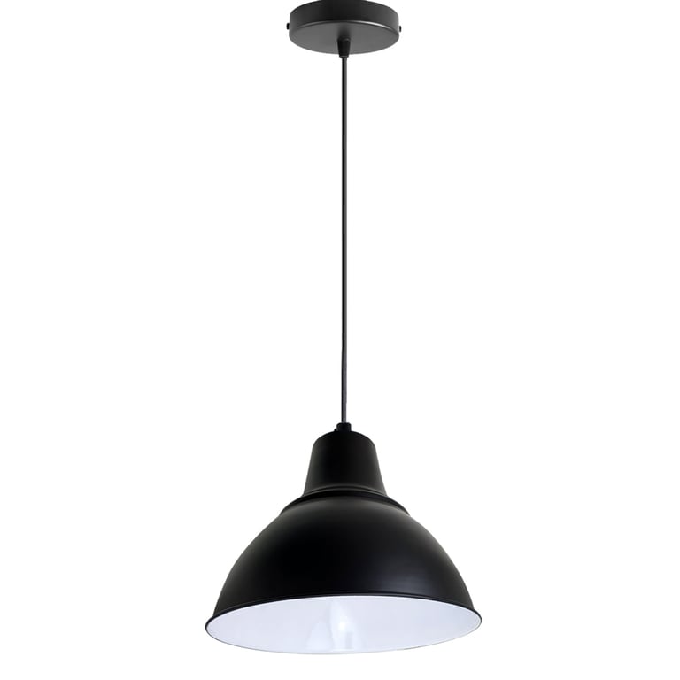 Industrial Metal Pendant Light - Vintage Style Kitchen & Living Room Lighting Fixture with Adjustable Chain