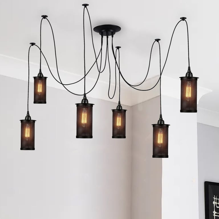Modern Industrial Retro Ceiling Light Fixture with E27 Holder - Rustic Art Deco Style for Kitchen and Living Rooms