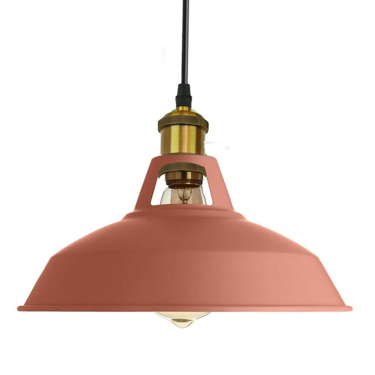 Modern Pink Metal Plated Industrial Retro Ceiling Pendant Light Shade