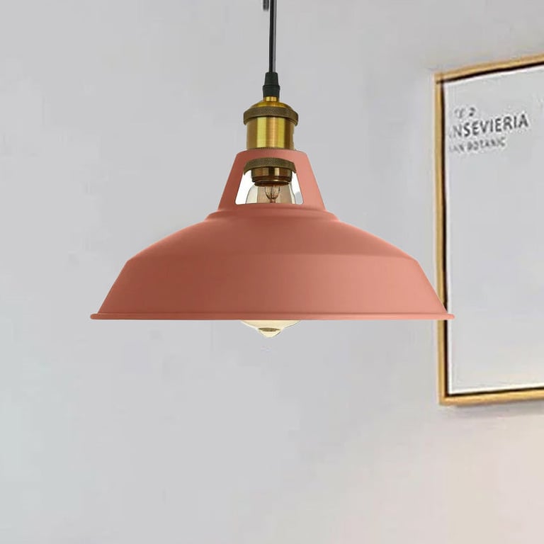 Modern Pink Metal Plated Industrial Retro Ceiling Pendant Light Shade