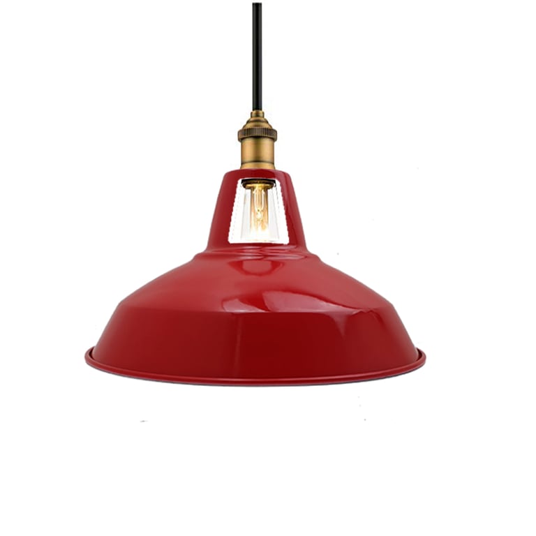 Modern Red Industrial Retro Metal Pendant Light Shade - 110V-250V E27 Holder Included