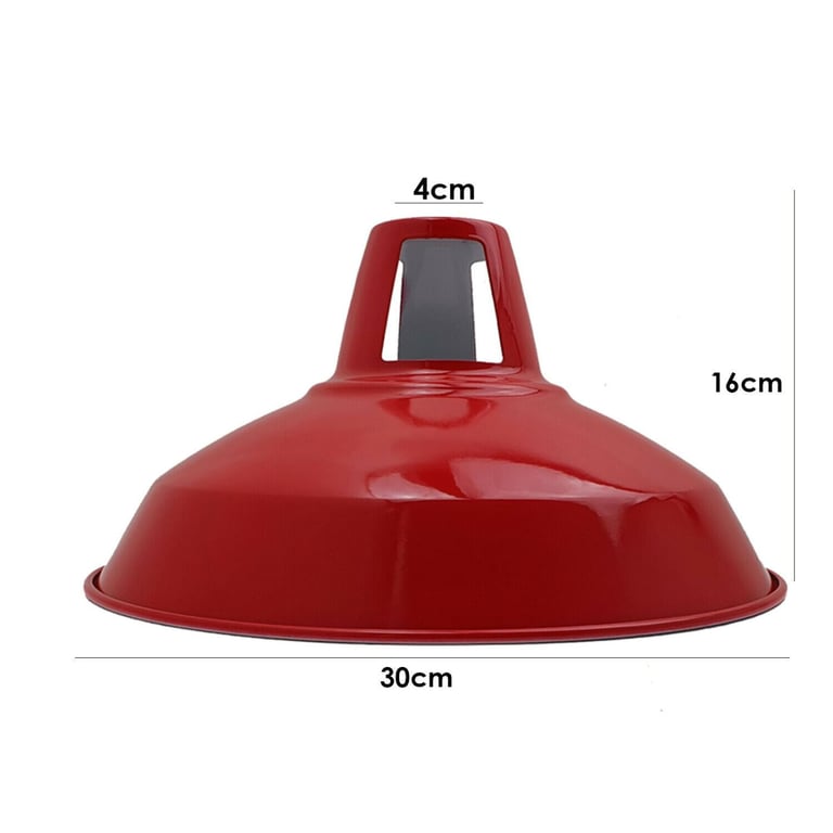 Modern Red Industrial Retro Metal Pendant Light Shade - 110V-250V E27 Holder Included