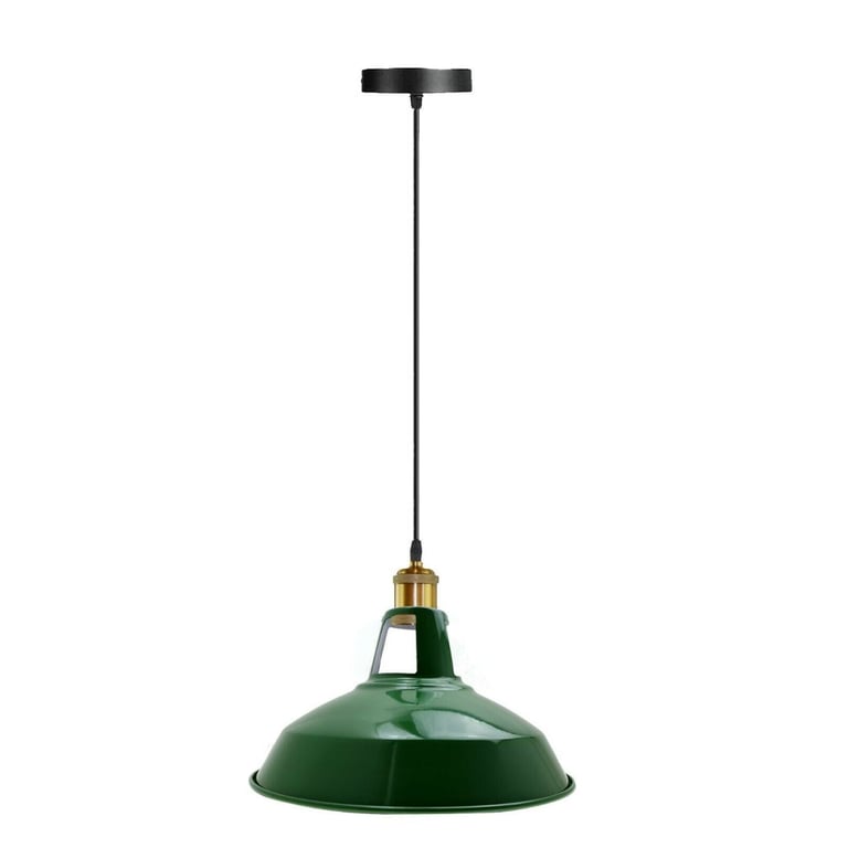 Modern Green Metal Ceiling Pendant Light - Industrial Retro Style Shade