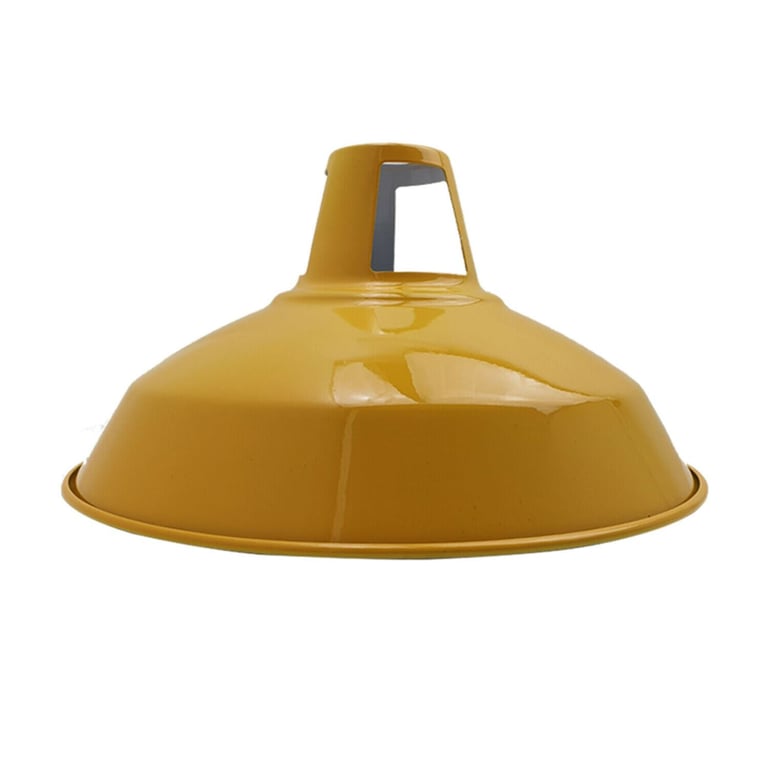 Modern Yellow Metal Pendant Light - Industrial Retro Style Ceiling Shade, E27 Bulb Compatible