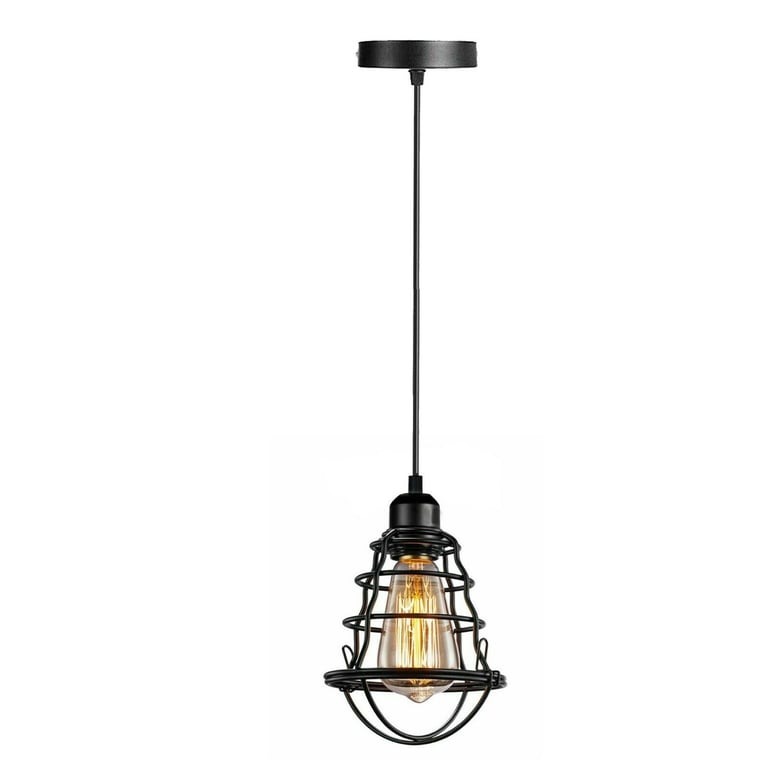 Industrial Style Metal Bird Cage Ceiling Pendant Light - Rustic Modern Home Decor Lighting