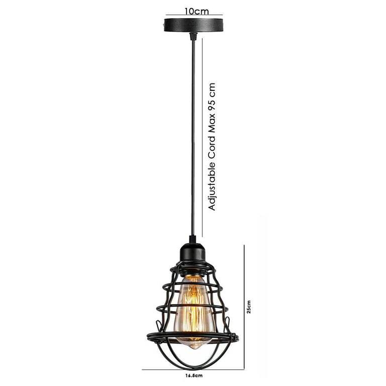 Industrial Style Metal Bird Cage Ceiling Pendant Light - Rustic Modern Home Decor Lighting