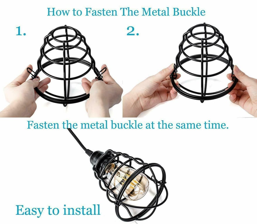 Industrial Style Metal Bird Cage Ceiling Pendant Light - Rustic Modern Home Decor Lighting