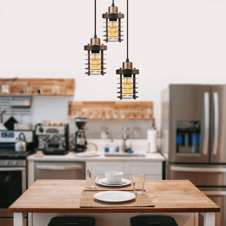 3-Light Metal Cage Cluster Pendant Ceiling Light - Dimmable E27 Bulb Compatible Retro Industrial Fixture