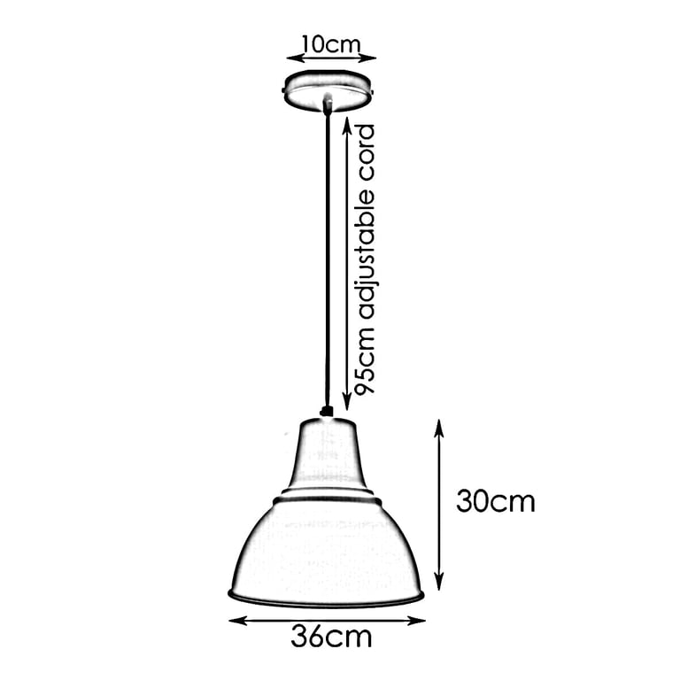 Modern Vintage Style Black Metal Pendant Lamp with Antique Finish and E27 Base