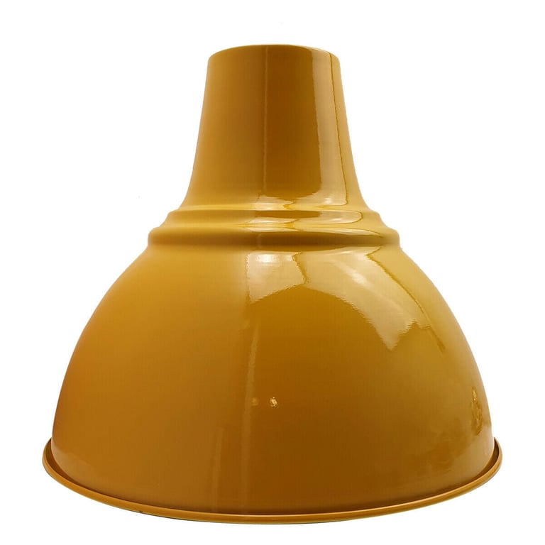 Retro Industrial Vintage Style Yellow Pendant Lamp - 27 Base Metal Shade