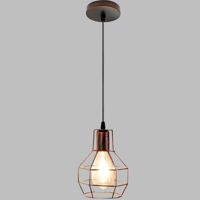 Metal Industrial Wire Cage Pendant Light - Rustic Elegance for Your Home Decoration