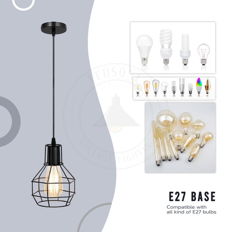 Metal Industrial Wire Cage Pendant Light - Rustic Elegance for Your Home Decoration
