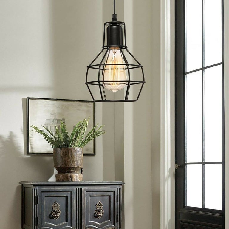 Metal Industrial Wire Cage Pendant Light - Rustic Elegance for Your Home Decoration