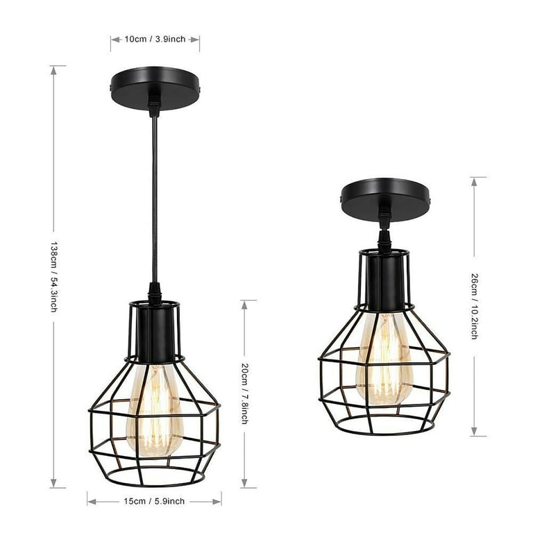 Metal Industrial Wire Cage Pendant Light - Rustic Elegance for Your Home Decoration