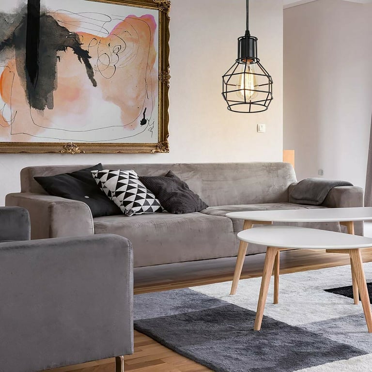 Metal Industrial Wire Cage Pendant Light - Rustic Elegance for Your Home Decoration