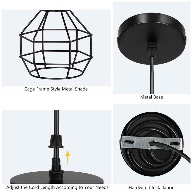 Metal Industrial Wire Cage Pendant Light - Rustic Elegance for Your Home Decoration