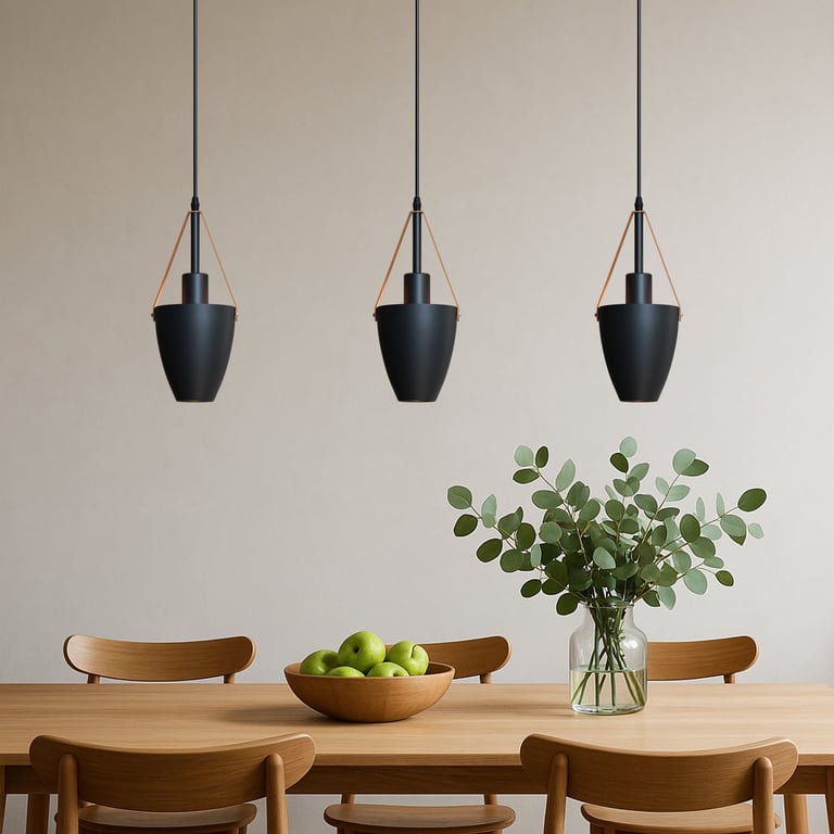 Industrial Pendant Light - Adjustable Metal Shade E27 Bulb Compatible Downlight Fixture