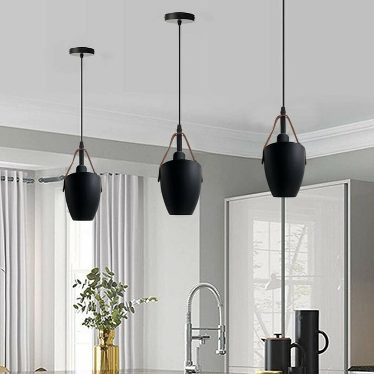 Industrial Pendant Light - Adjustable Metal Shade E27 Bulb Compatible Downlight Fixture
