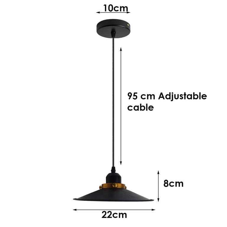 Adjustable Black Metal Ceiling Pendant Light Easy Fit 2463 - Warm Romantic Atmosphere Home Decorating Light