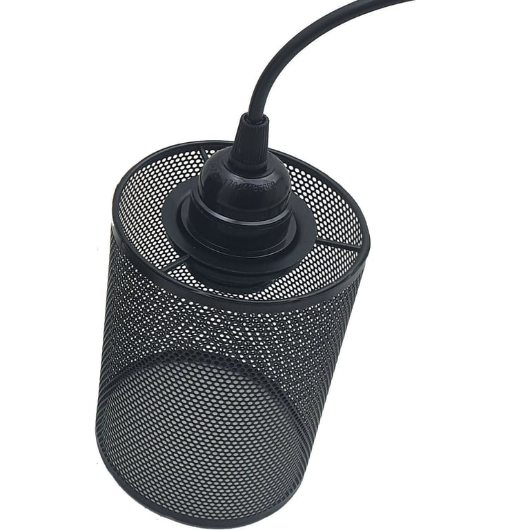 Metal Wire Cage Shade 3 Head Pendant Light - Industrial Cage Design, E27 Bulb Compatible