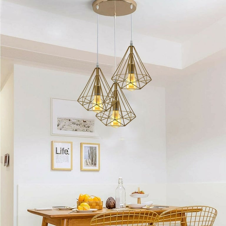 Modern Vintage Industrial Retro Loft 3 Head Ceiling Pendant Lamp Shade - Warm Atmosphere Lighting Solution