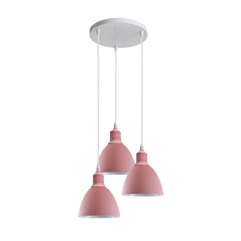 Red 3-Shade Dimmable Modern Ceiling Pendant Light E27 Lamp Base