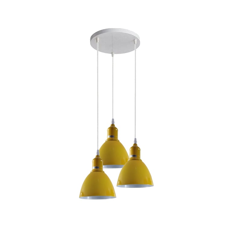Red 3-Shade Modern Dimmable Ceiling Pendant Light E27 Bulb Compatible