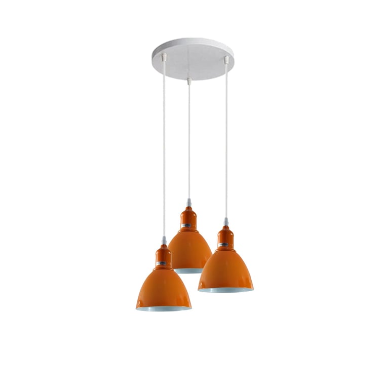 Red 3-Shade Modern Dimmable Ceiling Pendant Light E27 Bulb Compatible