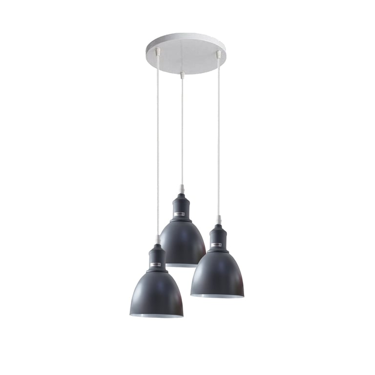 Red 3-Shade Dimmable Modern Ceiling Pendant Light E27 Bulb Compatible