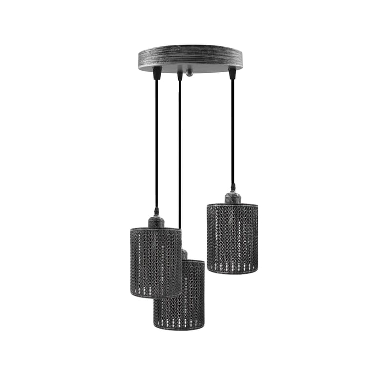 Brass 3-Light Vintage Retro Dimmable Pendant Light Fixture
