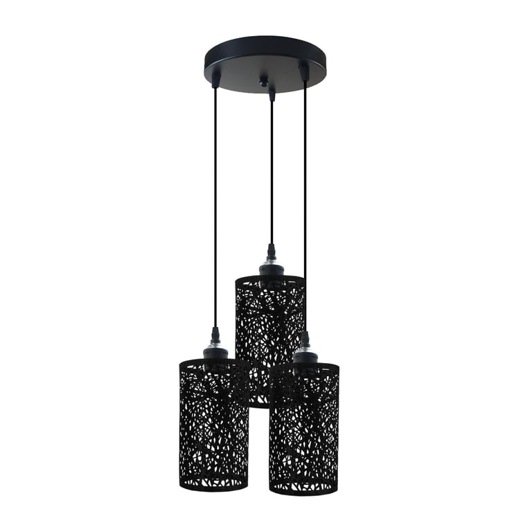 Brass 3-Light Vintage Retro Dimmable Pendant Light Fixture