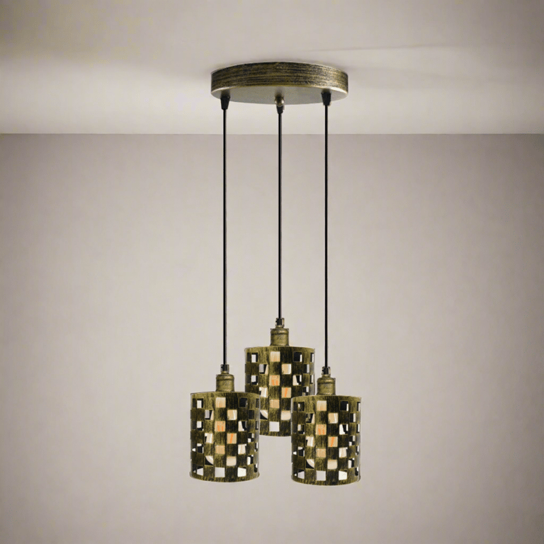 Industrial Vintage Retro 3 Way Dimmable Pendant Lamp Kit - E27 Compatible Indoor Ceiling Light